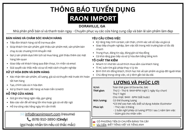 Hình rao vặt: Thông báo tuyển dụng