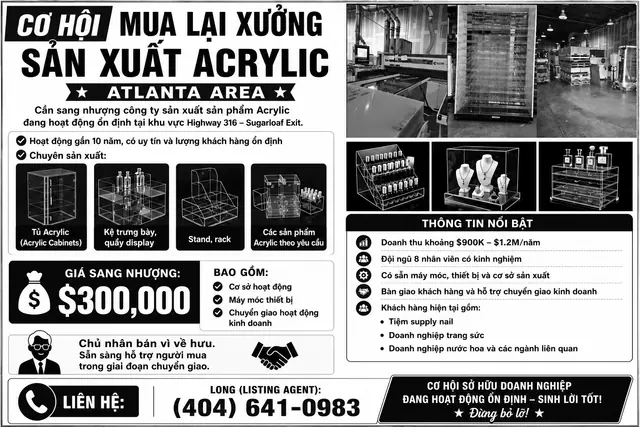 Hình rao vặt: Acrylic Business Sale