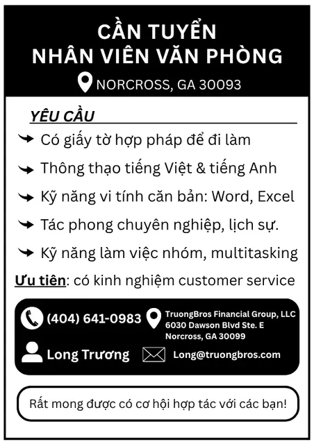 Hình rao vặt: Tuyển nhân viên văn phòng