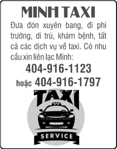 Hình rao vặt: MINH TAXI
