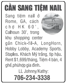 Hình rao vặt: CẦN SANG TIỆM NAIL